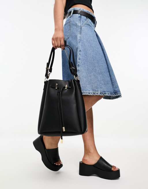 ASOS DESIGN bonded bucket tote bag