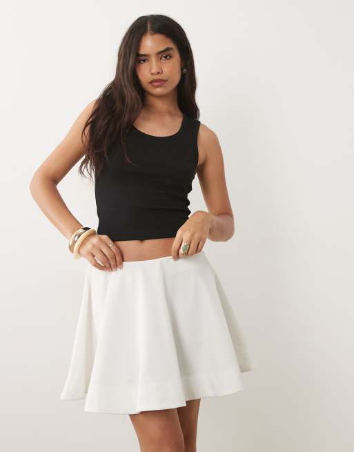 ASOS DESIGN bonded circle voluminous skirt in cloud white (part of a set), 2 of 5