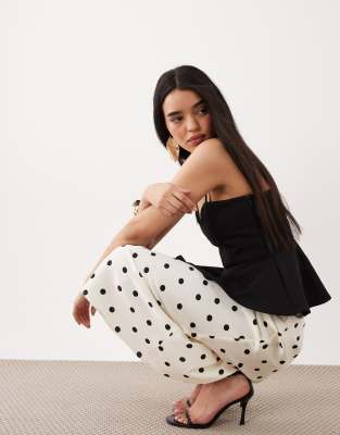 Asos Design Bonded Crepe Wiggle Front Top With Double Strap Detailing In Black