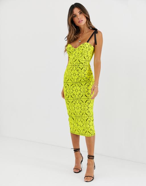 Asos design bonded geometric lace sales midi dress