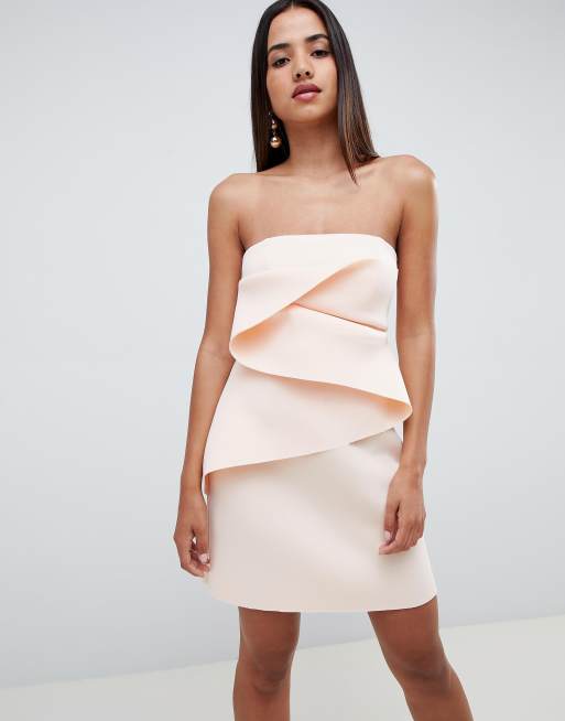 ASOS DESIGN bonded origami fold shift mini dress