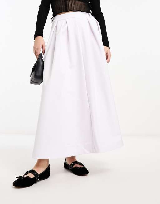 Asos white midi store skirt