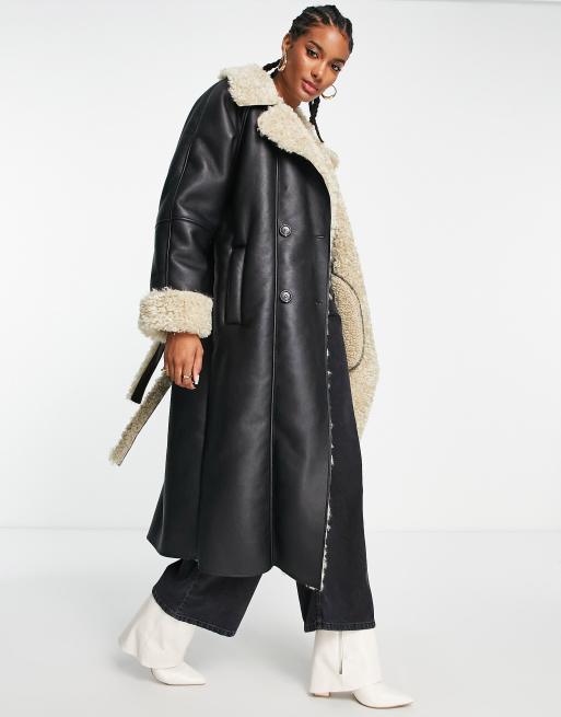 Asos long black outlet coat