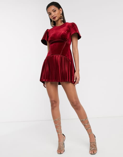 Asos velvet pleated store dress