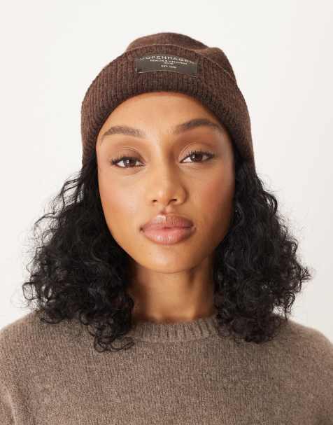 ASOS DESIGN - Bonnet à étiquette Copenhagen - Chocolat - view 1