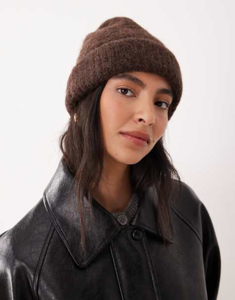 ASOS DESIGN - Bonnet en laine d'alpaga - Marron chocolat - view 1