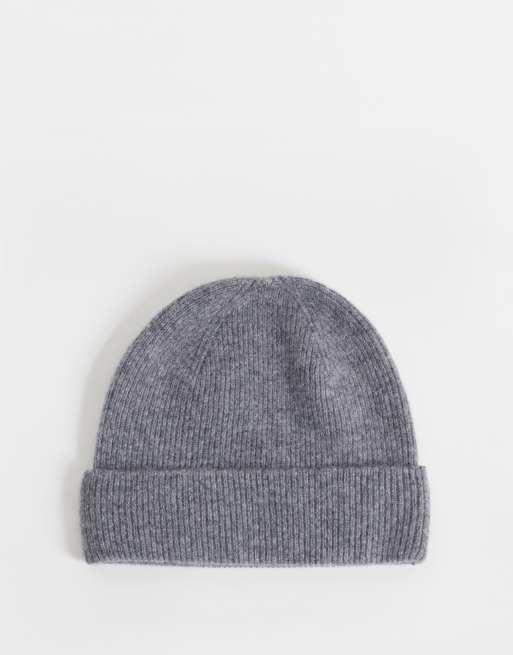 ASOS DESIGN bonnet en maille fine de laine gris, 3 de 3