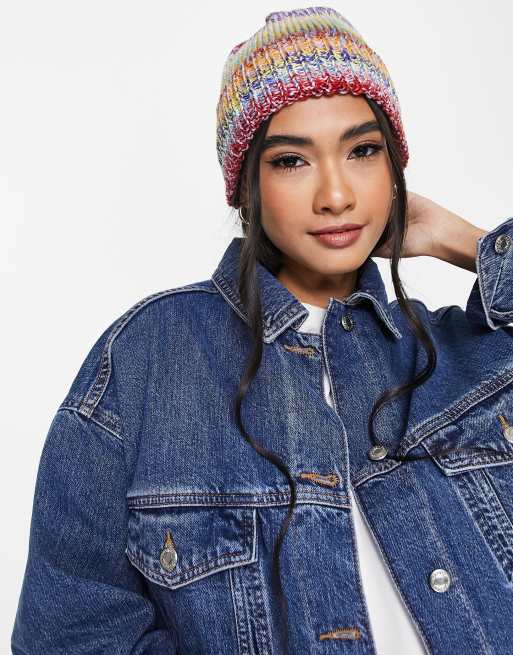 ASOS DESIGN - Bonnet en maille mélangée - Multicolore