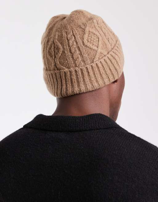 ASOS DESIGN - Bonnet en maille torsadée - Neutre, 3 de 3