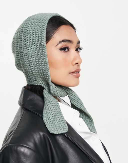 ASOS DESIGN bonnet with ties in sage, 4 of 4
