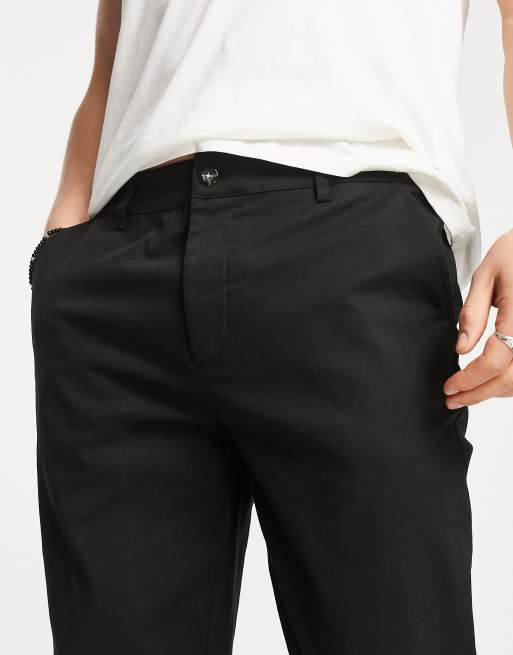 ASOS DESIGN bootcut chino pants in black