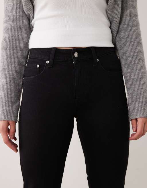 ASOS DESIGN bootcut flare jean in black, 4 of 5