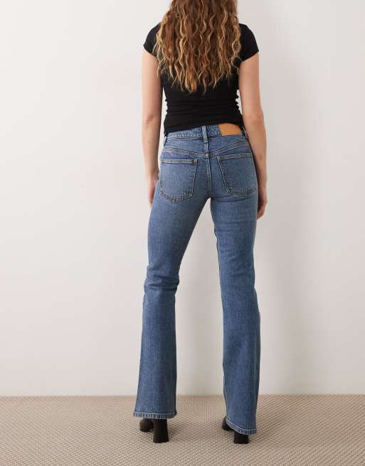 ASOS DESIGN bootcut flare jean in mid wash blue, 3 of 5