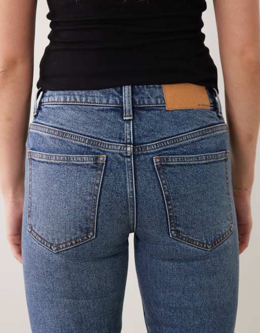 ASOS DESIGN bootcut flare jean in mid wash blue, 4 of 5