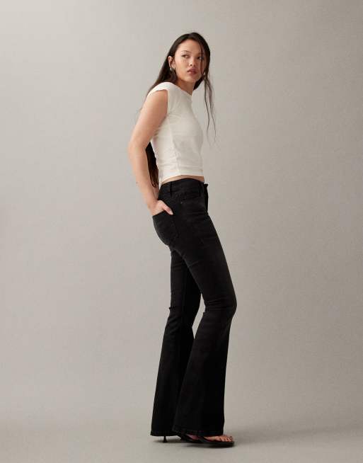 ASOS DESIGN bootcut flare jeans in black, 2 of 7