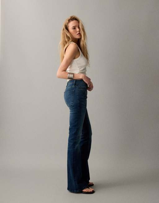 ASOS DESIGN bootcut flare jeans in dark mid wash, 2 of 7