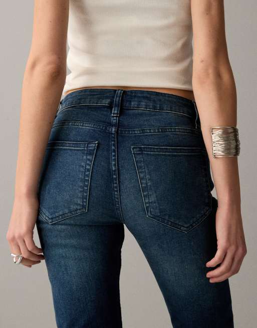 ASOS DESIGN bootcut flare jeans in dark mid wash, 4 of 7