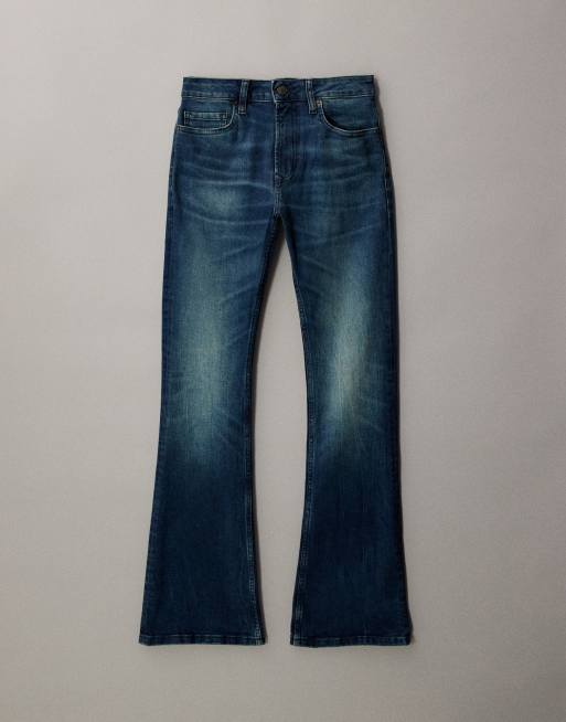 ASOS DESIGN bootcut flare jeans in dark mid wash, 7 of 7