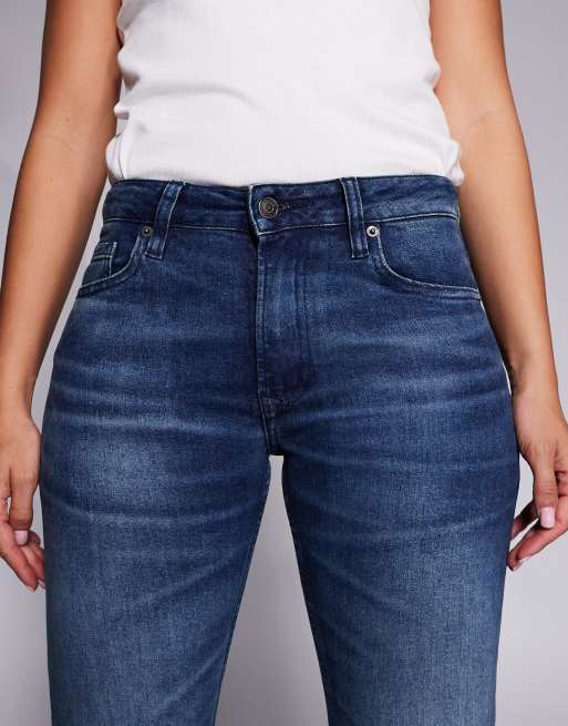 ASOS DESIGN bootcut jeans in dark mid wash
