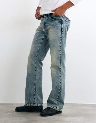 Asos Design Bootcut Jeans In Blue