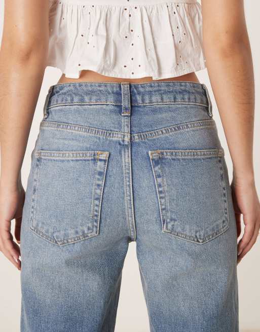 ASOS DESIGN bootcut jeans in mid wash blue , 4 of 5