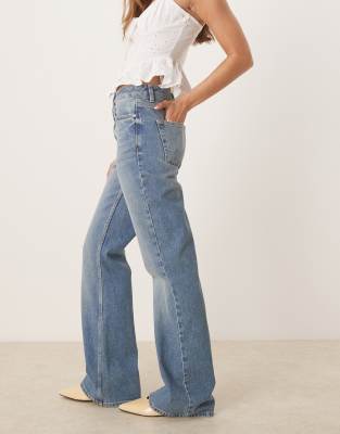 Asos Design Bootcut Jeans In Blue