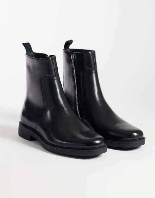ASOS DESIGN boots med dragkedja och dekorativ söm i svart, 2 av 4