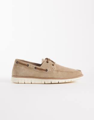Bootsschuhe aus Wildleder in Steinbeige-Neutral Neutral 39