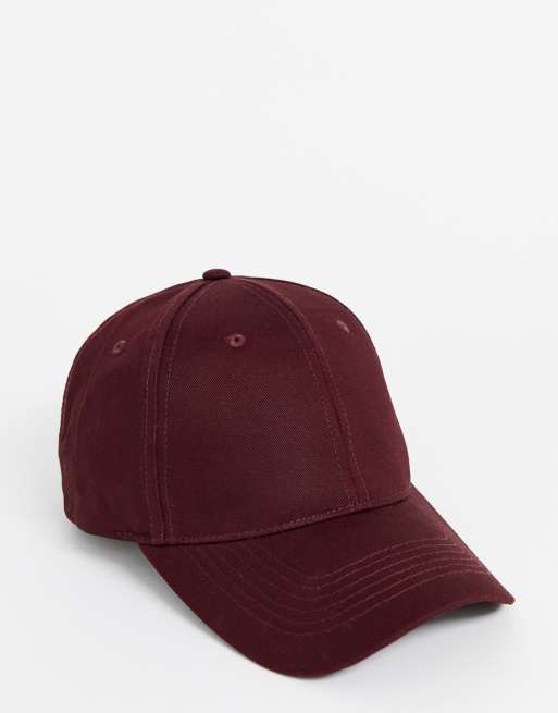 ASOS DESIGN - Bordeaux baseballkasket i bomuld, 2 af 4