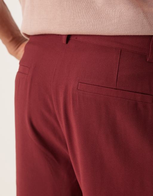 ASOS DESIGN - Bordeaux elegante tapered oversized bukser, 4 af 5