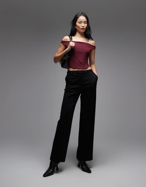 ASOS DESIGN - Bordeaux formgivende korsettop med bardot-snit og stivere , 2 af 4