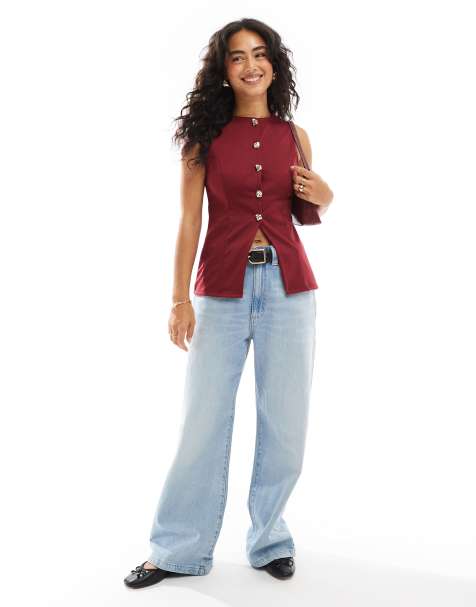 ASOS DESIGN - Bordeaux habitvest i ponte - view 1