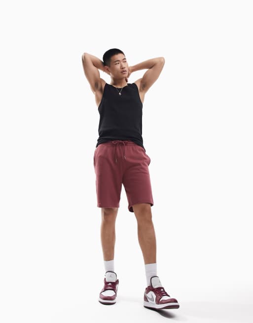 ASOS DESIGN - Bordeaux jerseyshorts i slim fit