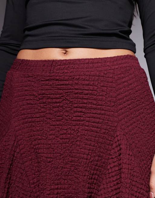 ASOS DESIGN - Bordeaux mininederdel med tekstur og indsyede detaljer, 5 af 5