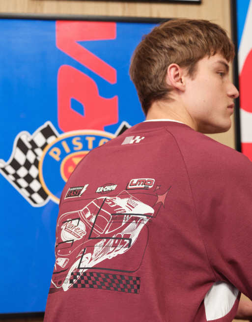 ASOS DESIGN - Bordeaux oversized T-shirt med Disney Pixar Cars-print, 2 af 5