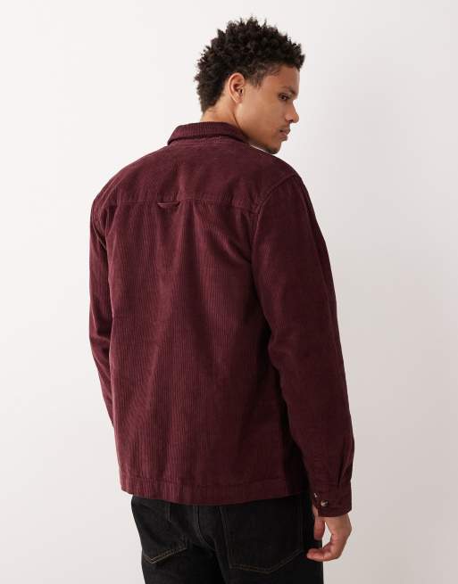 ASOS DESIGN - Bordeaux overskjorte i fløjl, 3 af 5