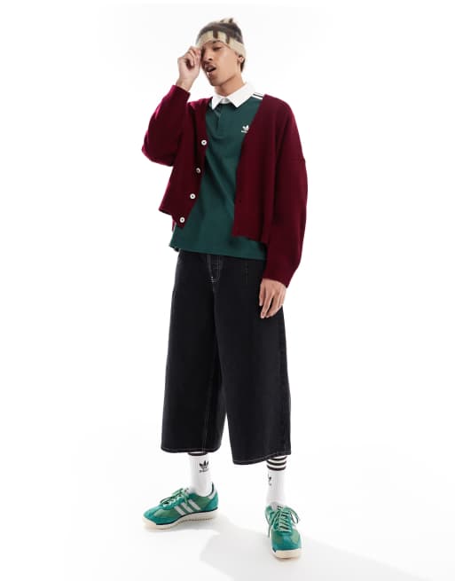 ASOS DESIGN - Bordeaux strikket ekstrem oversized cardigan med firkantet design, 3 af 5