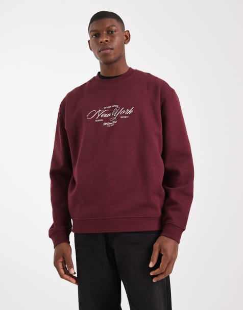 ASOS DESIGN - Bordeaux sweatshirt med tekstprint - view 1
