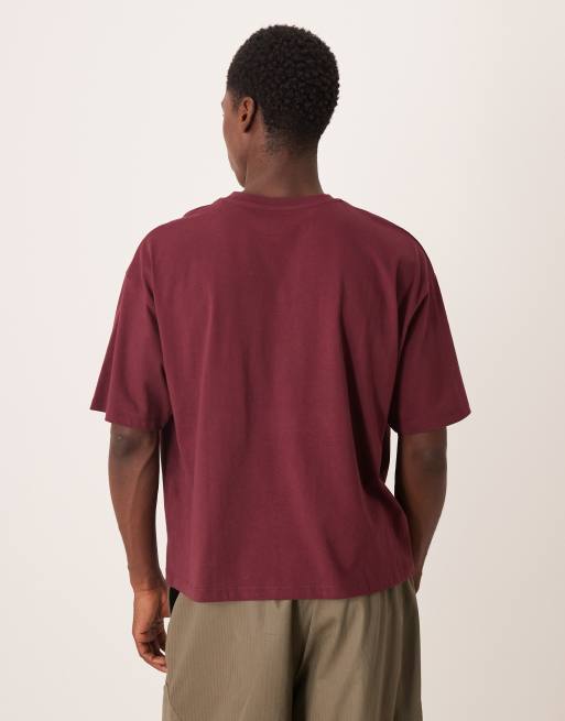 ASOS DESIGN - Bordeauxrød oversized T-shirt med firkantet pasform og New York-grafik, 3 af 5
