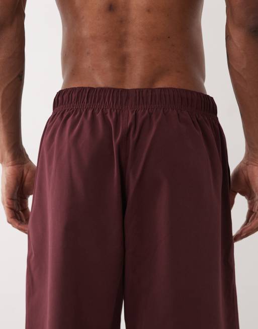 ASOS DESIGN - Bordeauxrøde og lange badeshorts, 5 af 5