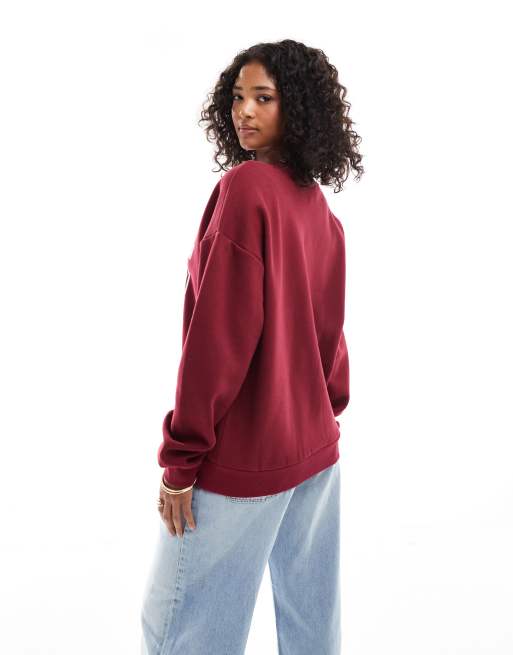 ASOS DESIGN – Bordowa bluza oversize z grafiką z napisem „Brooklyn”, 2 z 4