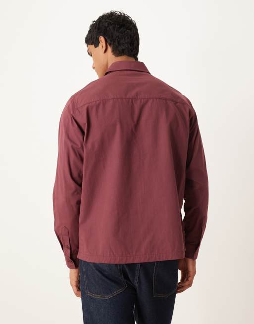 ASOS DESIGN – Bordowa koszula o luźnym kroju z haftem, 3 z 5
