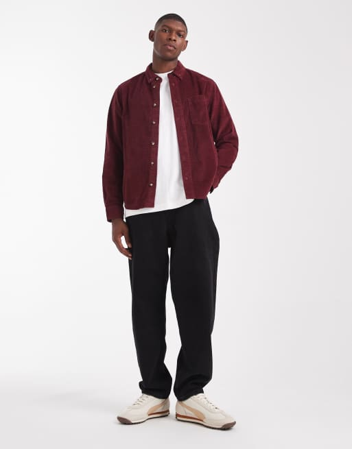 ASOS DESIGN – Bordowa koszula sztruksowa o regularnym kroju, 2 z 5