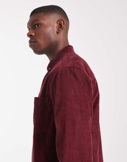 ASOS DESIGN – Bordowa koszula sztruksowa o regularnym kroju, 4 z 5