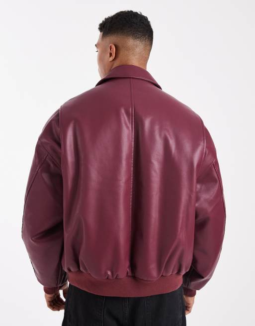 ASOS DESIGN – Bordowa kurtka bomberka oversize, 3 z 5