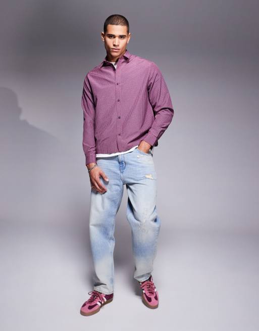 ASOS DESIGN – Bordowa pudełkowa koszula w kratkę, 2 z 4