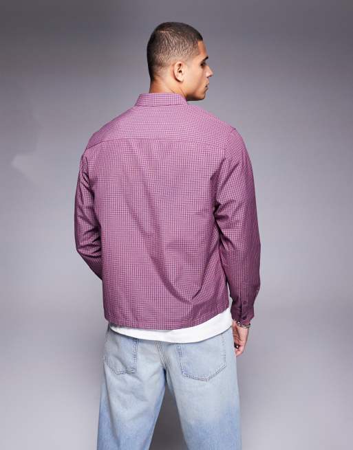 ASOS DESIGN – Bordowa pudełkowa koszula w kratkę, 4 z 4