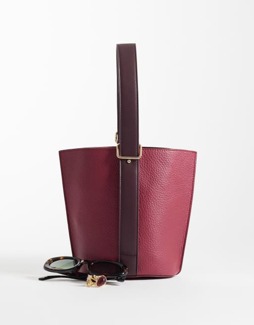 ASOS DESIGN – Bordowa regulowana torba typu tote z paskiem, 2 z 4