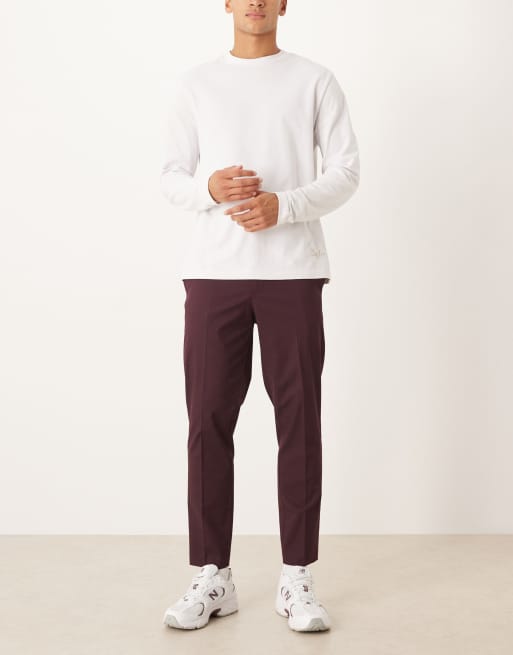 ASOS DESIGN – Bordowe eleganckie spodnie zwężane, 2 z 5