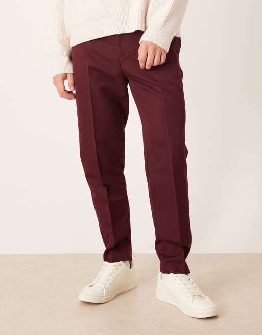 ASOS DESIGN – Bordowe eleganckie spodnie zwężane, 2 z 5